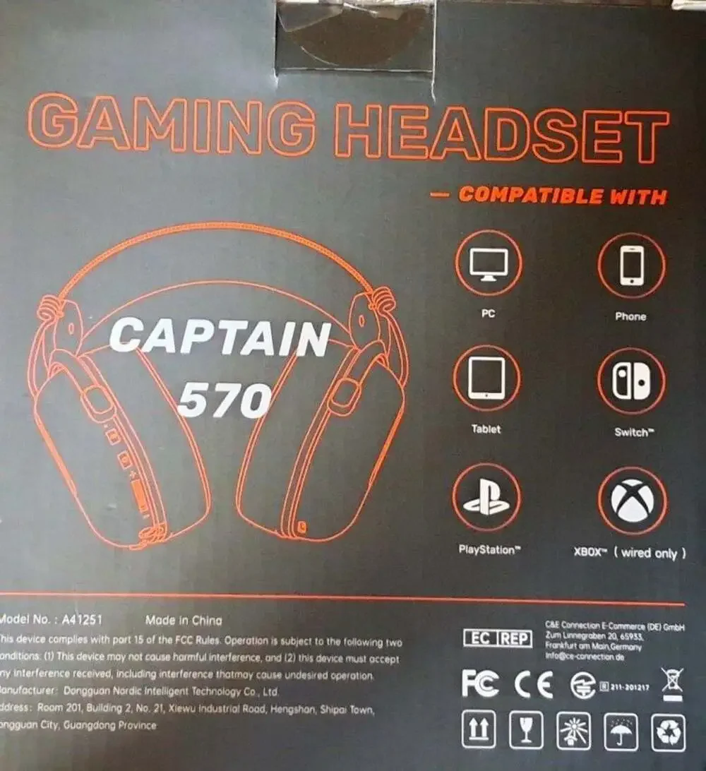 Captain 570 Wireless bluetooth Gaming Headset for PC, PS5, PS4, Switch